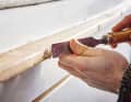 The finishing touches: shorten any protruding wooden plugs...