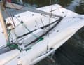 The cockpit, which extends almost to the mast, is divided in the centre by the centreboard box, but otherwise offers plenty of freedom of movement for the crew