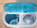 Two chambers, one for washing, one for spinning