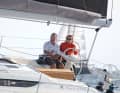 The trimmer and helmsman sit close together. However, there is not much room to work