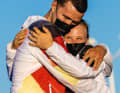 Lucky bronze medallists: Paul Kohlhoff and Alica Stuhlemmer at the Olympic award ceremony
