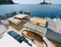 The huge lounge areas go beyond the usual. The tables can be lowered and the surfaces used as sun loungers