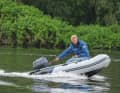 Due to the high transom, the short shaft motor cannot bring enough power into the water
