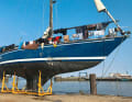The "Sharki", the former German regatta yacht "Rubin", collided with a fairway buoy off Cuxhaven in August 2020. The hull was crushed and the ship sank. It was later raised and restored