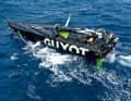The once again tormented "Guyot" team on the way to the Canadian harbour of Halifax