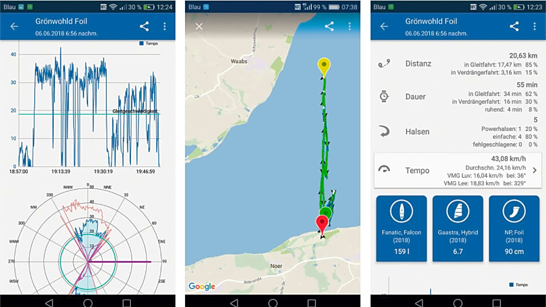 Smartphone App "Windsport Tracker"