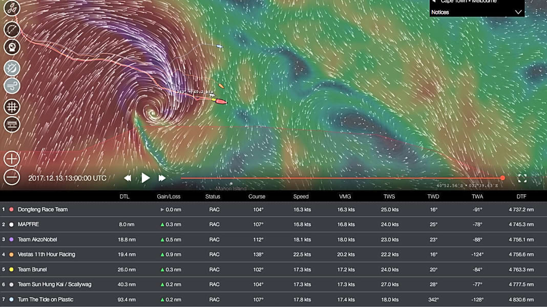 Volvo Ocean Race: "Wetter-Bombe" von hinten: Teams erwarten schweren Sturm