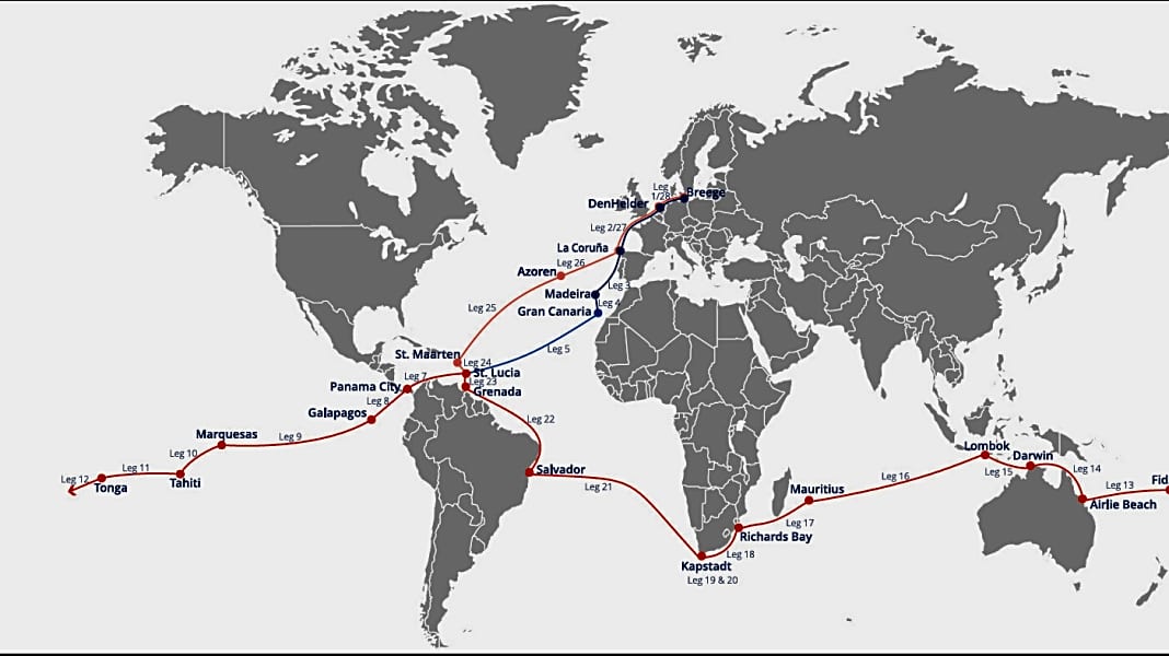 Charter: World-ARC-Etappen als Chartergast mitsegeln
