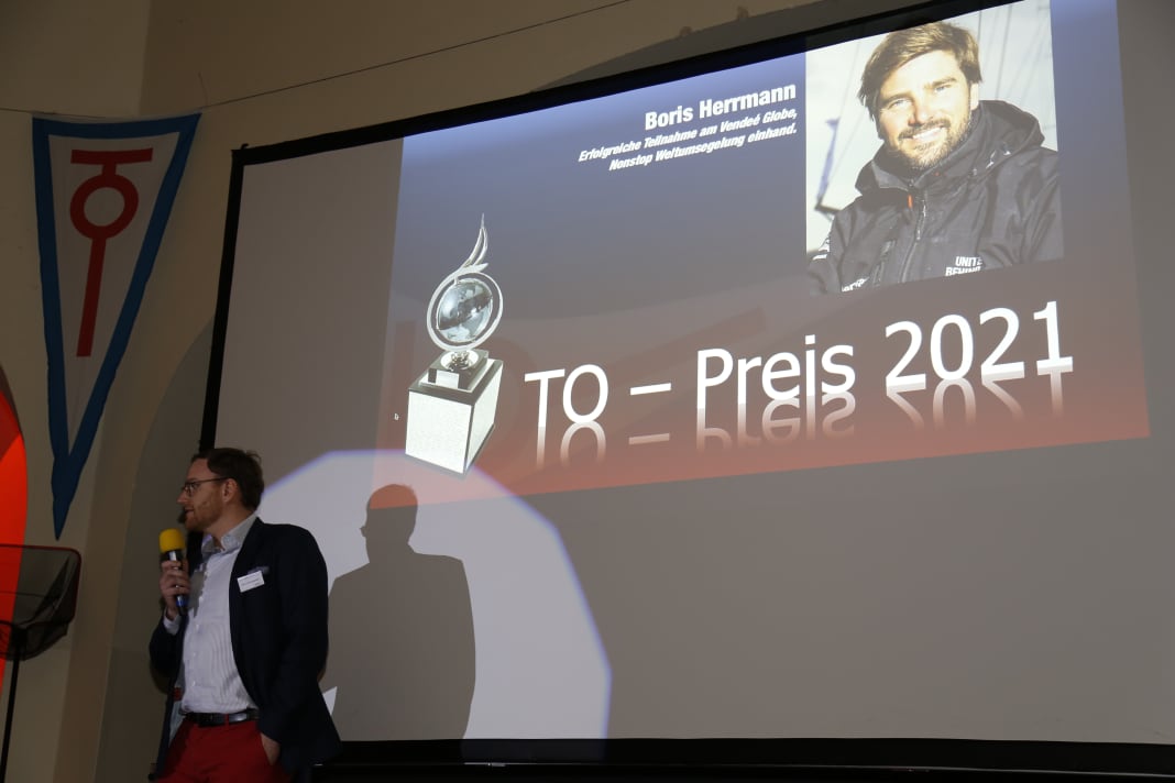 TO-Preis für Boris Herrmann, die Laudatio hielt Dirk Mennewisch