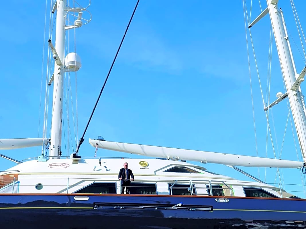 Werftspitze: Perini-Navi-Chef Giancarlo Ragnetti an Bord der 40 Meter langen "Principessa Vaivia".