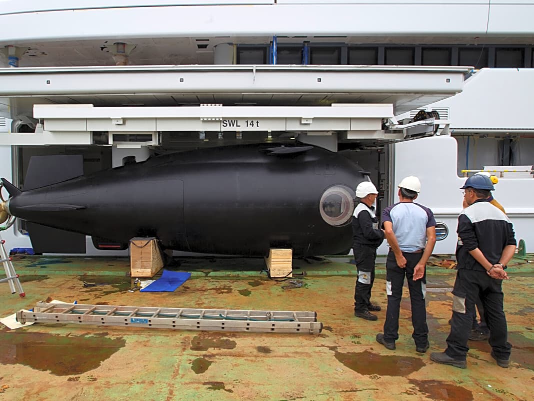 Das VAS Submarine des 73-Meter-Explorers "Pegaso".
