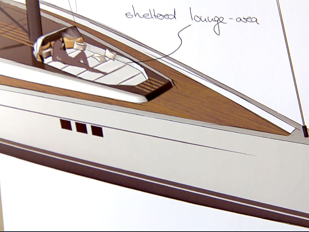 Vorschiff-Variante 1: Kuschelecke (unter Motorboot-Fahrern heißt so was "Puppenablage")