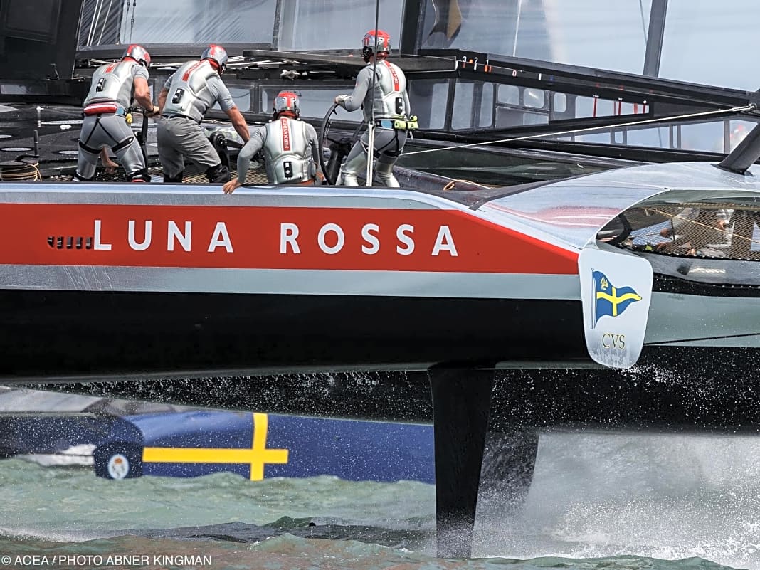 Sachte segeln: Luna Rossa ging wenig Riskio nach der erfolgreichen Reparatur