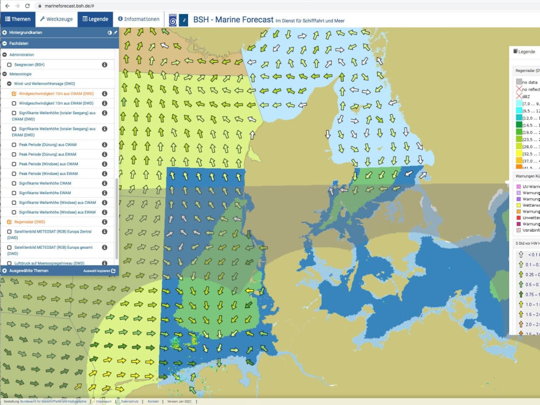 Marine Forecast vom BSH – leider noch nicht hilfreich