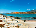 Elafonisi (im Foto) gehört mit Balos zu den schönsten Stränden der Insel – im Sommer überfüllt, im Winter menschenleer.