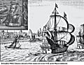 Die Kapitäne Willem Schouten und Jacob Le Maire machen sich 1615 von Texel aus mit ihren Schiffen "Hoorn" und "Eendracht" auf den Weg ins Unbekannte. Ein Jahr später werden sie das Kap südlich von Feuerland entdecken und es "Kap Hoorn" nennen.