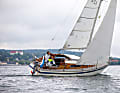 Die Biga 24 beim Gebrauchtboot-Test auf dem Starnberger See bei leichtem Wind