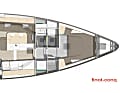 Version mit drei Kabinen und Duschabteil im Vorschiff