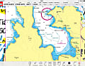 Die Bucht in der Karte des NV-Verlages. Typisch Rasterkarte: Da es sich um einen Detialplan handelt, sind an den Rändern die unscharfen Teile der zu sehr reingezoomten Seekarte zu sehen. Weitere Infos gibt es in den Mittelmeerkarten des Anbieteres nicht, die Nordeuropa-Karten enthalten gute Zusatzinfos zu vielen Häfen und Buchten