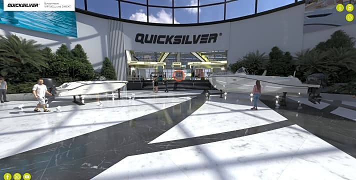 Eingang zur virtuellen Messe bei Quicksilver.