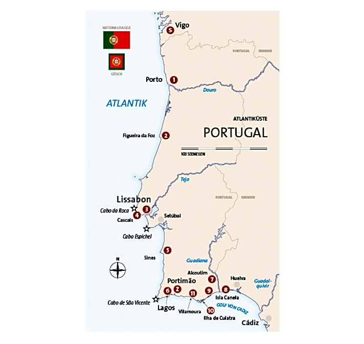 Törnetappen in Portugal 
