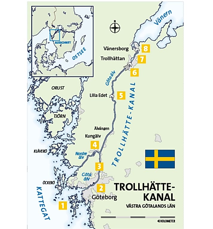 Der Trollhättekanal | Karte: Christian Tiedt