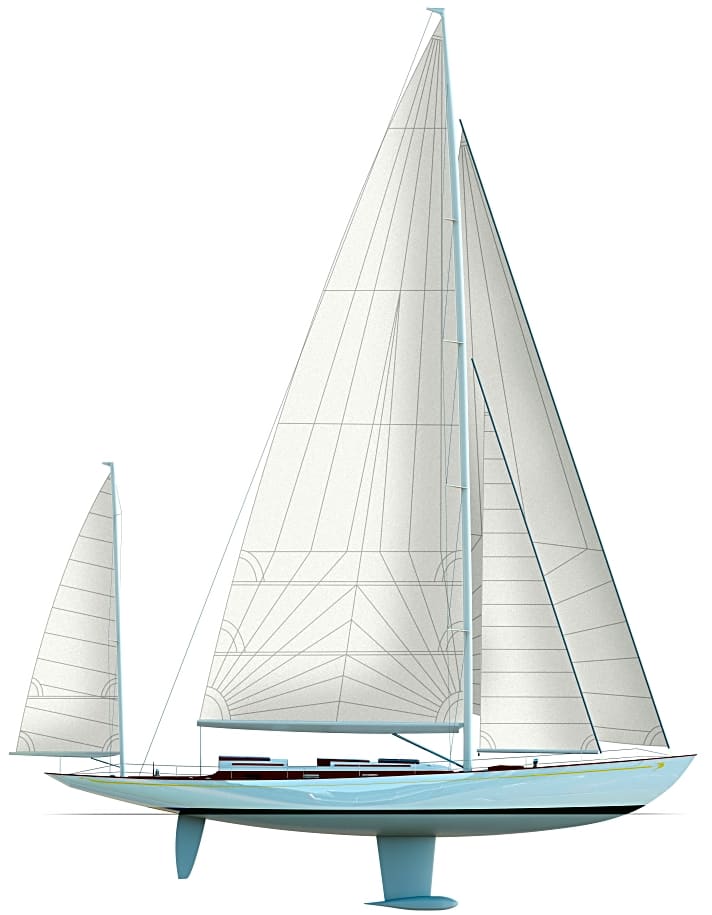   Zweigetakelt: Fairlie Yachts bietet das neue  Modell als Slup oder Yawl an.