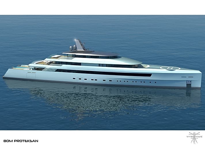   Turquoise Yachts: Dieses 80-Meter-Konzept von Vitruvius Yachts gehört zum neuen Portfolio der türkischen Werft.