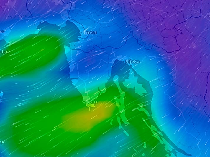 Boralage mit Nordostwind sorgt für beste Bedingungen auf Krk