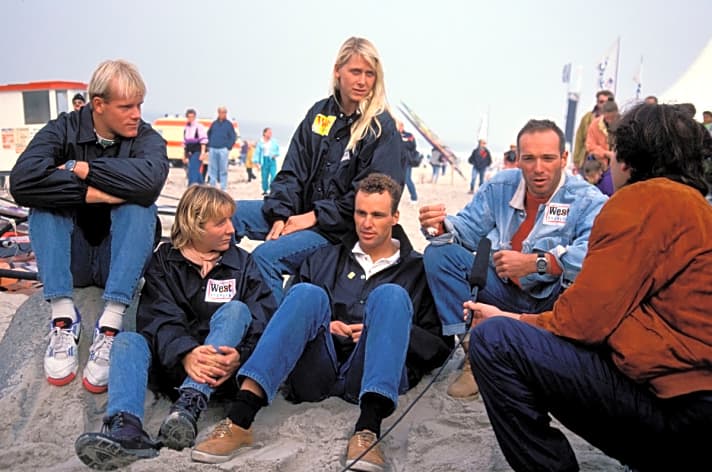   West Fashion Team 1991 (v.l.): Bernd Flessner, Nathalie Siebel, Jutta Müller, Björn Schrader, Ralf Bachschuster 