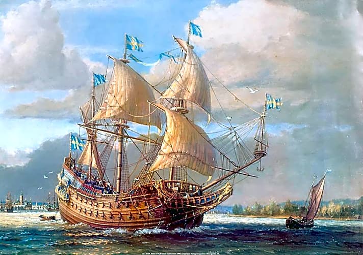 Die “Vasa” sollte das  mächtigste Schiff  der 20 Einheiten starken schwedischen Flotte werden und trug 64 Kanonen