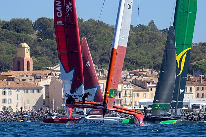 Das SailGP-Spektakel fand direkt vor den mit Zuschauern dicht besetzten Ufern von Saint-Tropez statt