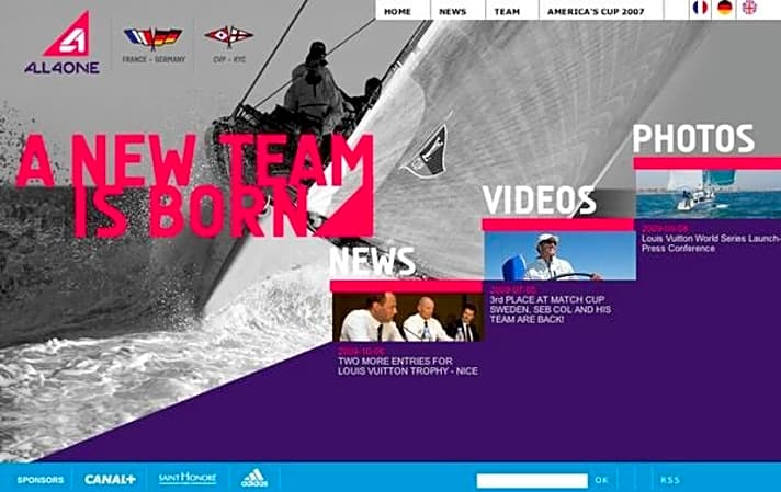   Homepage von „All4One“, Jochen Schümanns neuem AC-Team