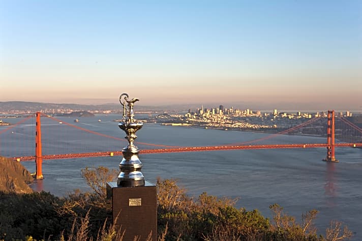   Der Blick von Westen Richtung Golden Gate, Regattabahn und San Fran