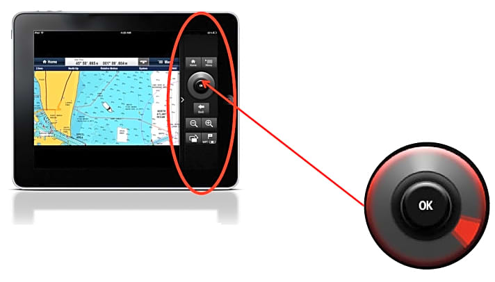   RayControl bietet am Tablet volle Kontrolle über den Plotter – inklusive Tastatur