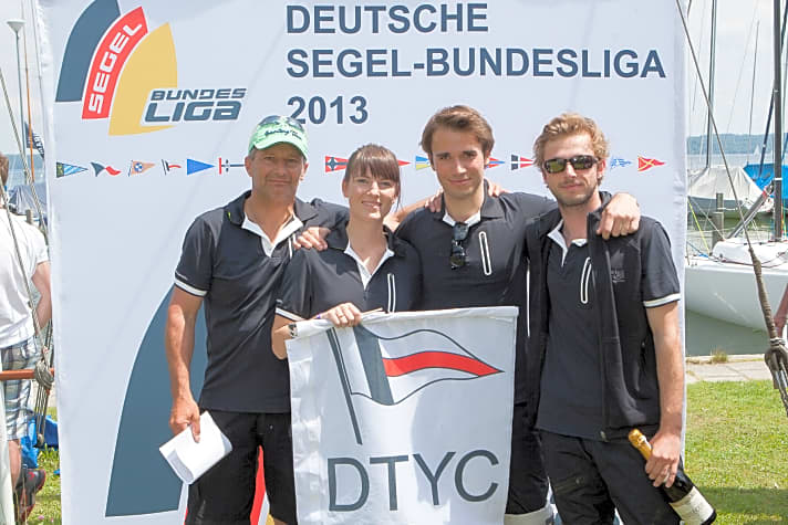   Platz zwei sicherten sich Steuermann Maximilian Weiß mit Anna Seidel, Jonas Vogt und Michael Tarabochia für den Deutschen Touring Yacht-Club