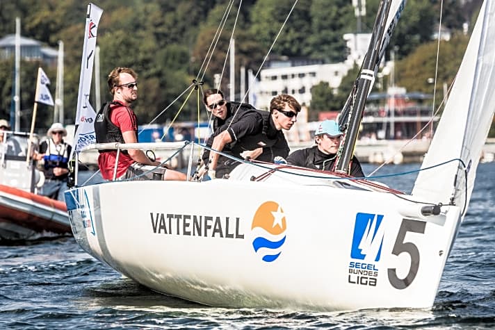  Mit starkem Finish aufs Podium: Simon Grotelüschen und seine Crew vom Lübecker Yacht-Club erkämpften vor Kiel Platz drei