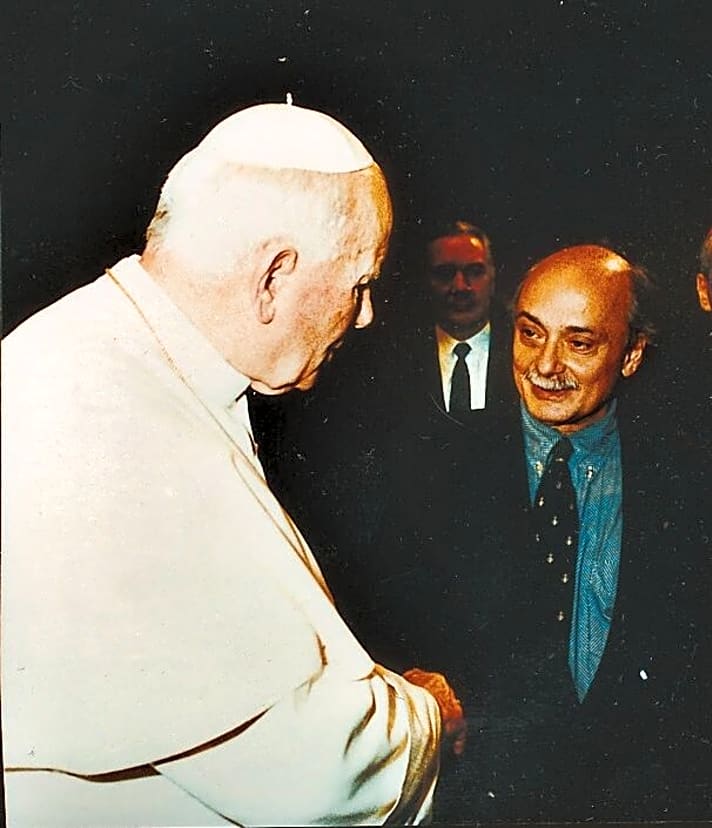   1994 bei einer Privataudienz mit Papst Johannes Paul II.