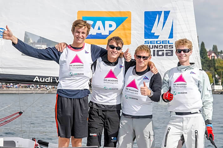   Mehr geht nicht: Die Regattasieger vom Segel- und Motorboot Club Überlingen waren gleichzeitig herausragende Gastgeber der sechsten Erstliga-Regatta 2015 und des Saison-Finals der Zweitligisten