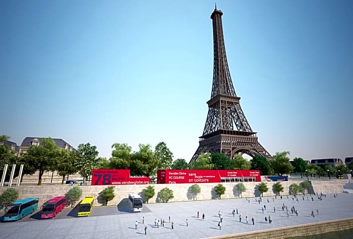   Die Organisatoren haben einen prominenten Ort für ihr Hauptquartier gewählt, stellten die 8. Auflage des Klassikers zu Füßen des Eiffelturms vor