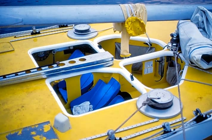   Die Schalensitze auf der schwedischen Cup-Yacht "Sverige" 1977