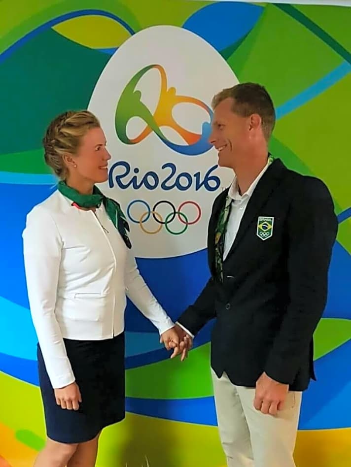   Gintaré und Robert Scheidt bei den Olympischen Spielen in Rio de Janeiro. Mit ihr an seiner Seite nahm er damals Abschied vom Leistungssport. Doch jetzt hat er den Rücktritt vom Rücktritt beschlossen