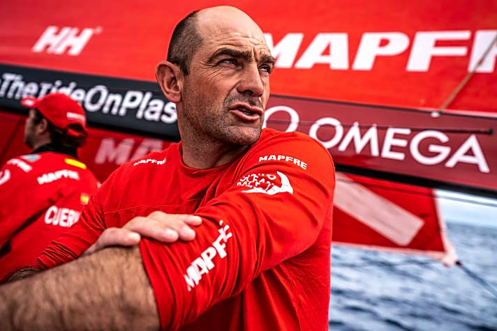   Aktuell könnte es für die Spitzenreiter des Rennens besser laufen: Skipper Xabí Fernandez und sein Team Mapfre quälen sich im Norden durch leichte Winde
