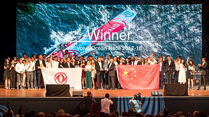   Die Sieger der 13. Auflage des Volvo Ocean Race vom Dongfeng Race Team. Am Ende des Rennens 2021/22 wird es zwei Sieger geben