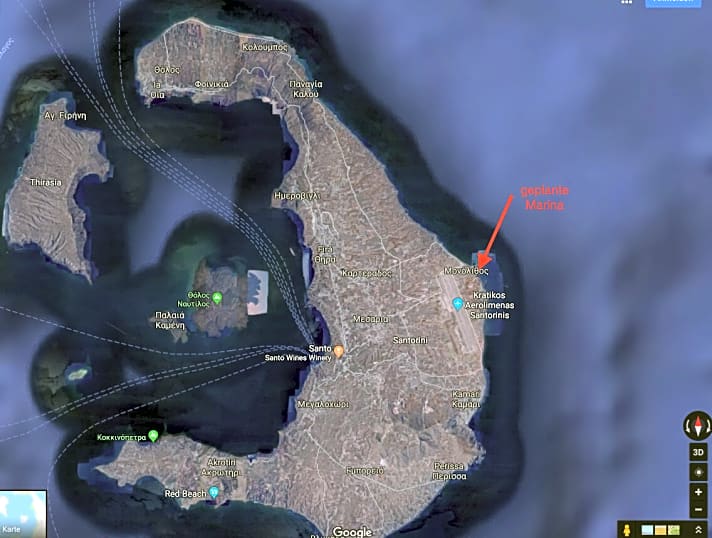   Lage des geplanten Hafens
