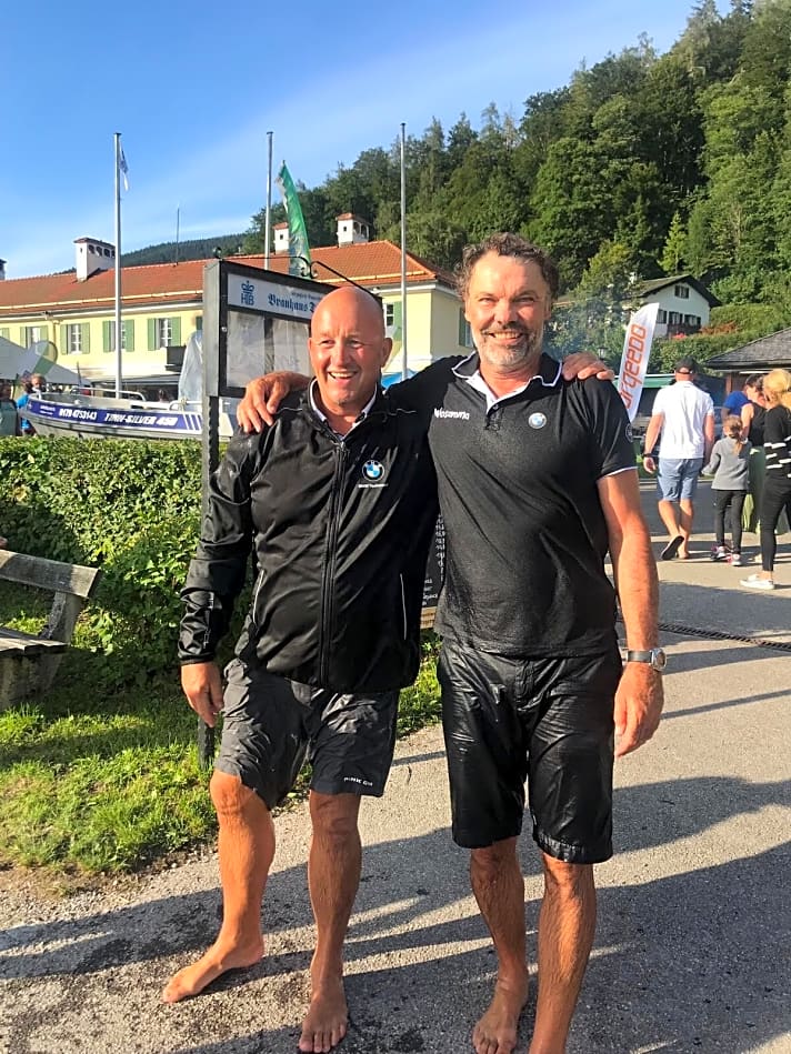   Nach dem Weltmeister-Bad: Markus Wieser und Thomas Auracher