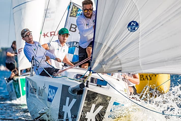   Die Crew vom Bayerischen Yacht-Club segelte in Berlin beim Kräftemessen der Erstligisten auf Rang zwei 