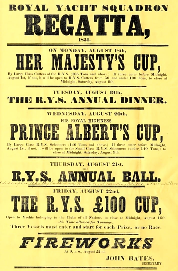   Die Wiege des America's Cup: Im August 1851 begann seine Geschichte mit dem "The R.Y.S. £100 Cup". Nach 169 Jahren ist er immer noch die Königsdisziplin des Hochleistungssegelns