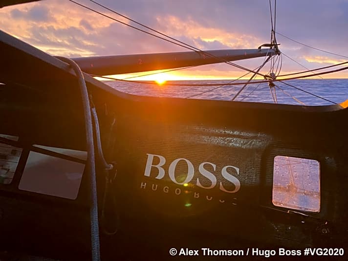   Für Alex Thomson und "Hugo Boss" geht bei dieser 9. Vendée Globe die Sonne unter
