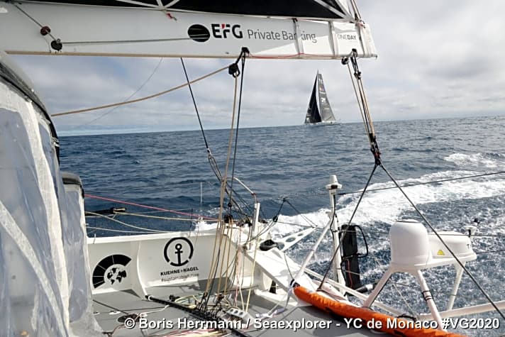   Spannende Duell-Aussichten hat Boris Herrmann von der "Seaexplorer – Yacht Club de Monaco": "König Jean" Le Cam und er bewegen sich weiter fast Bug an Bug durch die fordernden Bedingungen im Südpazifik